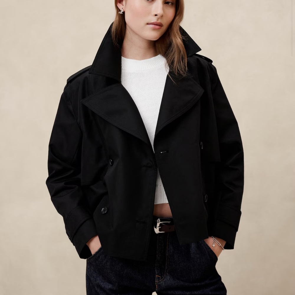 Banana Republic Black Double-Breasted Jacket